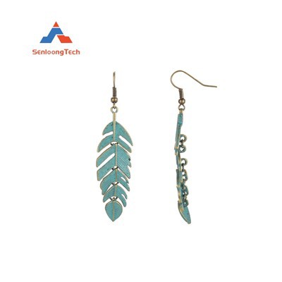 Etched Leaf Shaped Earrings Jewelry